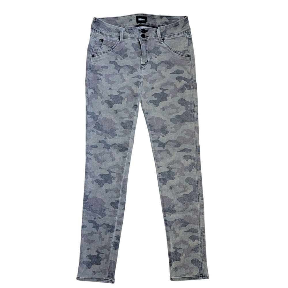 Hudson‎ Collin Flap Skinny Jeans Womens Sz 27 Green Camo Low Rise Denim Stretch